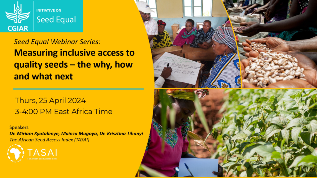 Webinar presented by the TASAI team on inclusive seed access