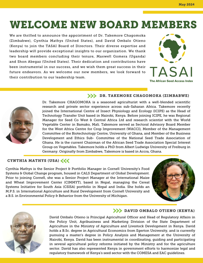 TASAI welcomes new board members